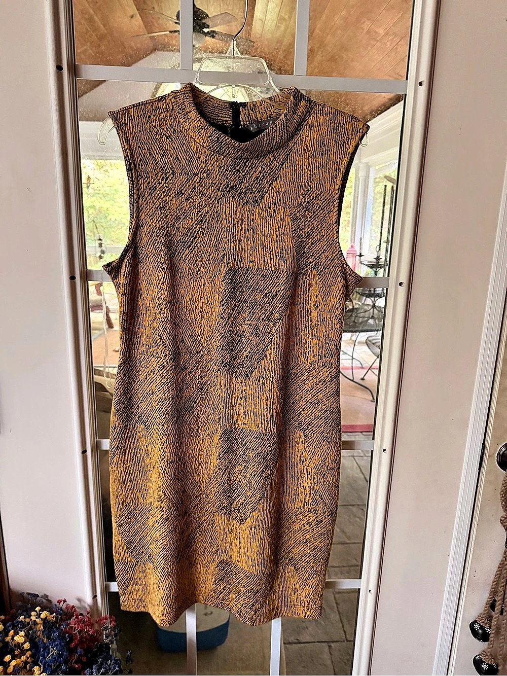 Sharagano Animal Print Mini Dress Brown & Black Size 10